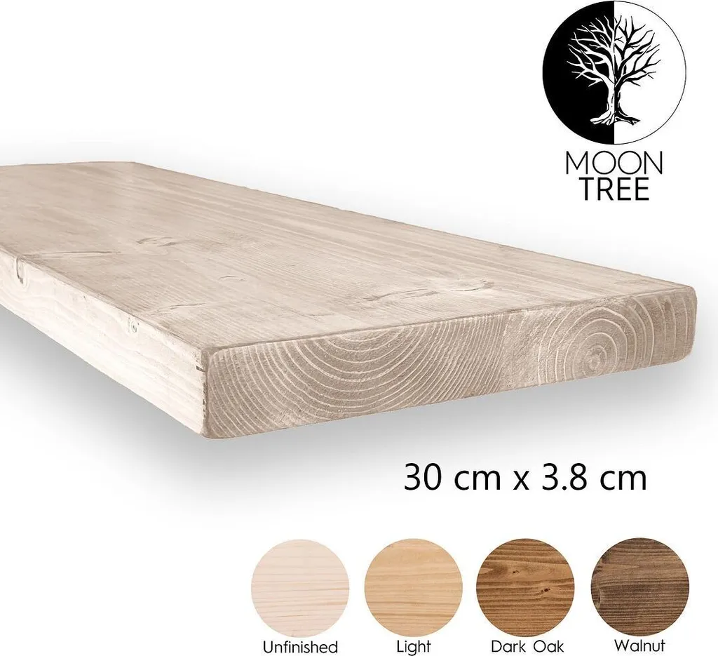 MoonTree Ivar Mensola Legno Massiccio 90x30cm - Base Perfetta Fai-da-te