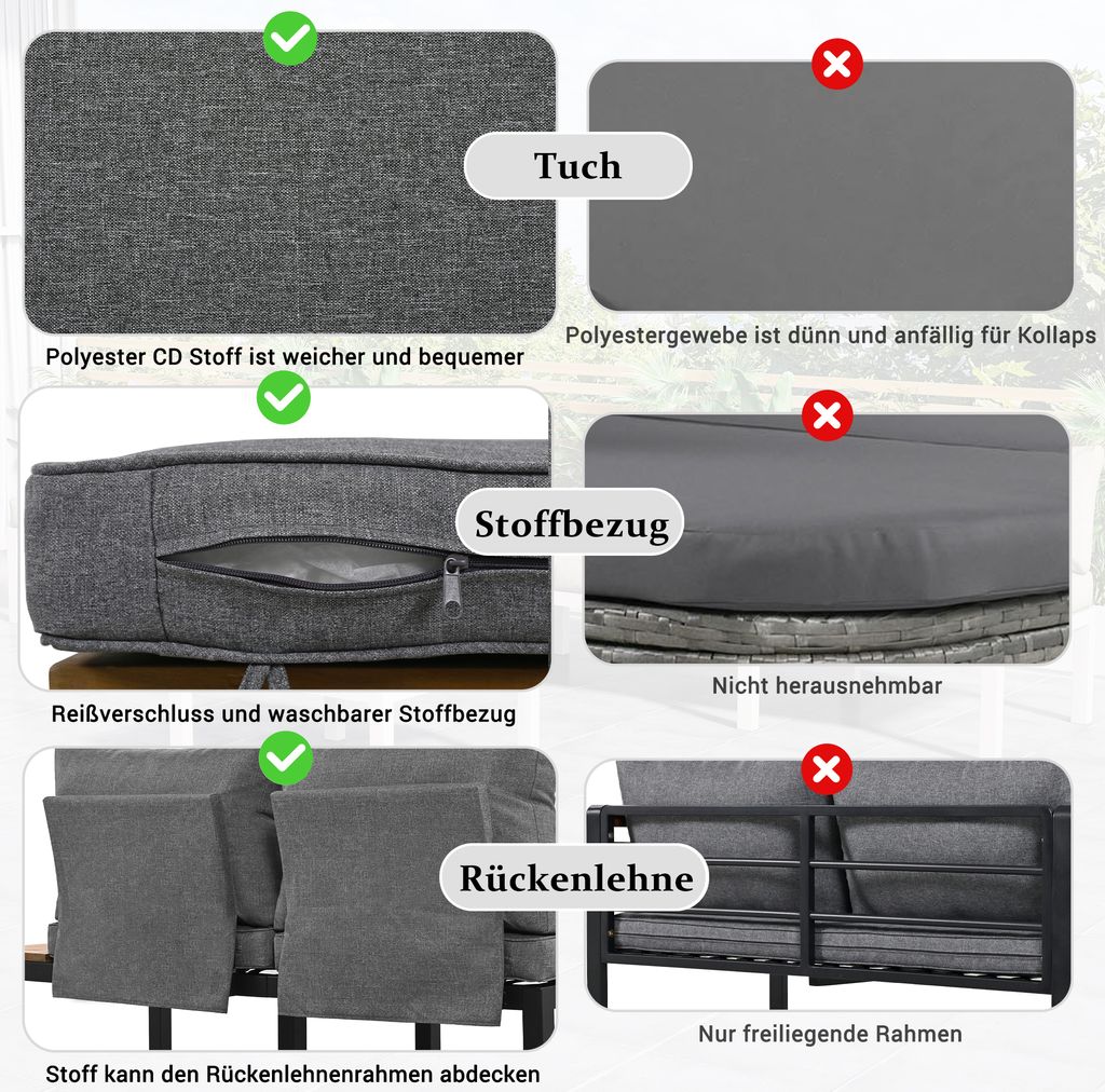 Flieks Gartenlounge Set 4 sitzer, Gartenmöbel Set Produktbild 7