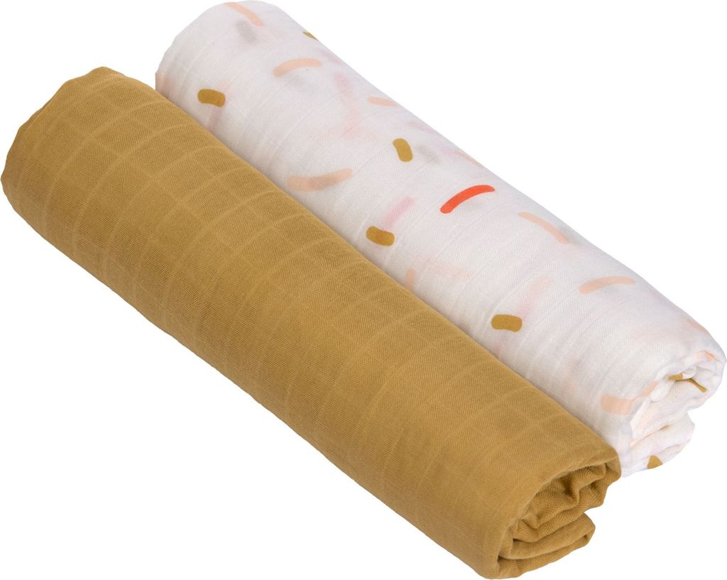 Lässig Mulltücher 2Er Set 120 X 120 Cm - Little Mateys, Spicy Orange