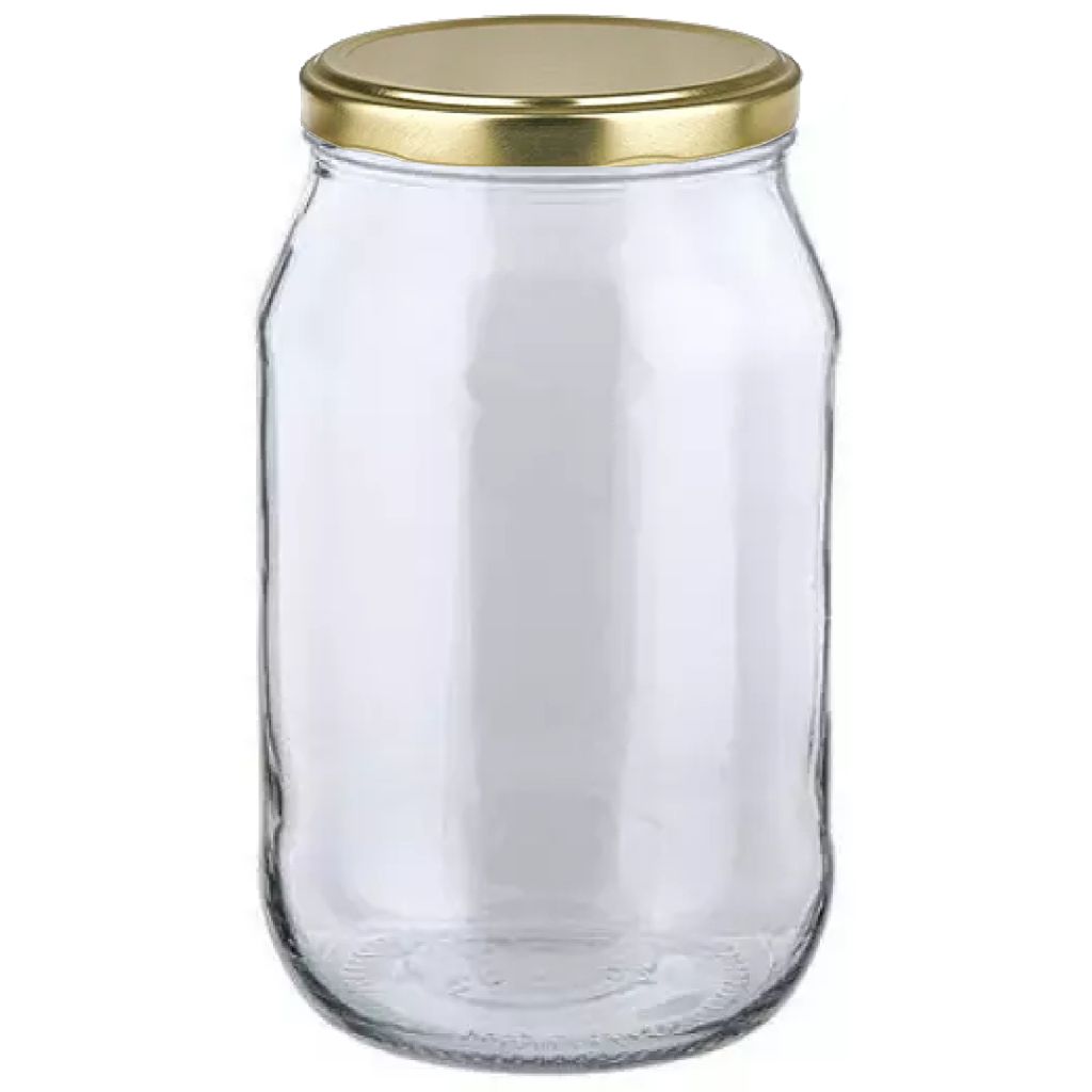 MIKONI Gurkenglas 1,7 L | 1 STÜCK | Gold Deckel | Einweckgläser, Einmachgläser, Vorratsgläser, 1700ml, Einmachglas, Sturzgläser, Gurkengläser