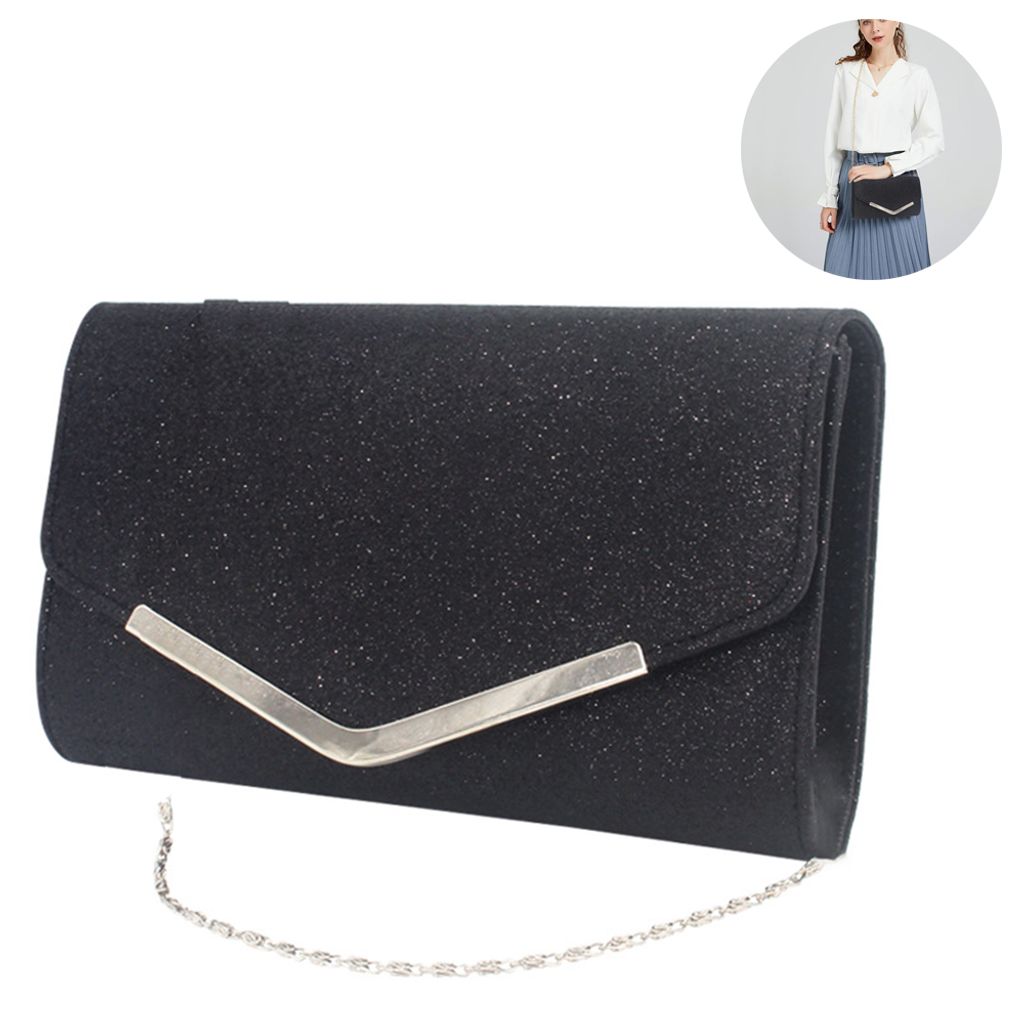 Gyios Damen Clutch Tasche - Gewobene Abendtasche Mit Schultergurt, 30.5x12.5x4cm