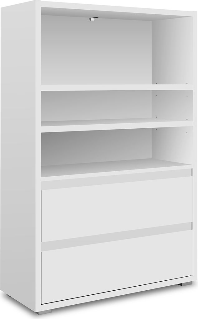 Regal Bücherregal Standregal Holzregal Beistellregal Dekoregal "Ravenna III" Weiß matt