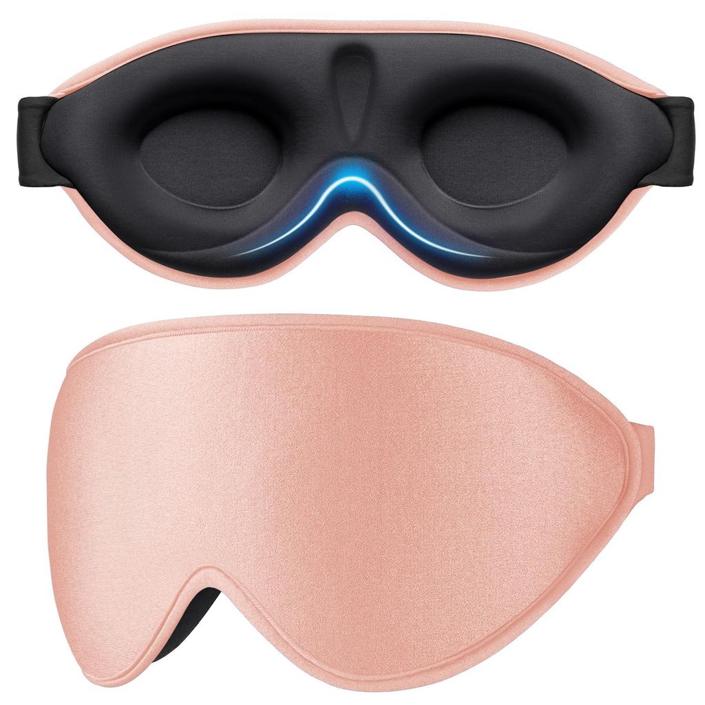 Schlafmaske für Seitenschläfer, 3D-Augenmaske mit verstellbarem Gummiband, lichtundurchlässig und atmungsaktiv, komfortable Schlafmaske für Dam...