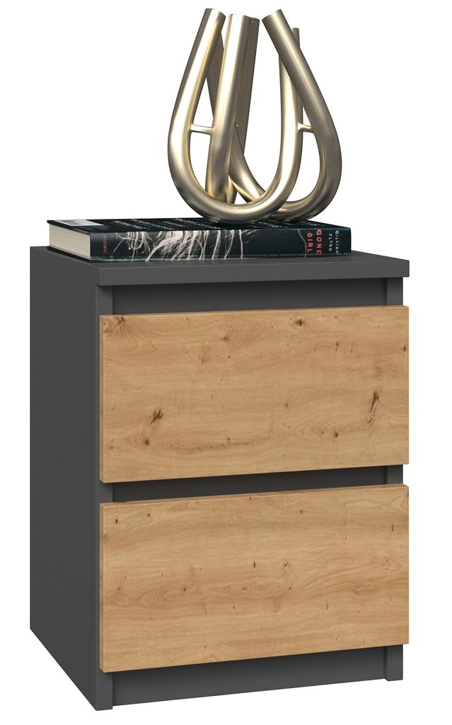 Noční stolek MALWA M2 Antracit + dub artisan Obrázek produktu 
