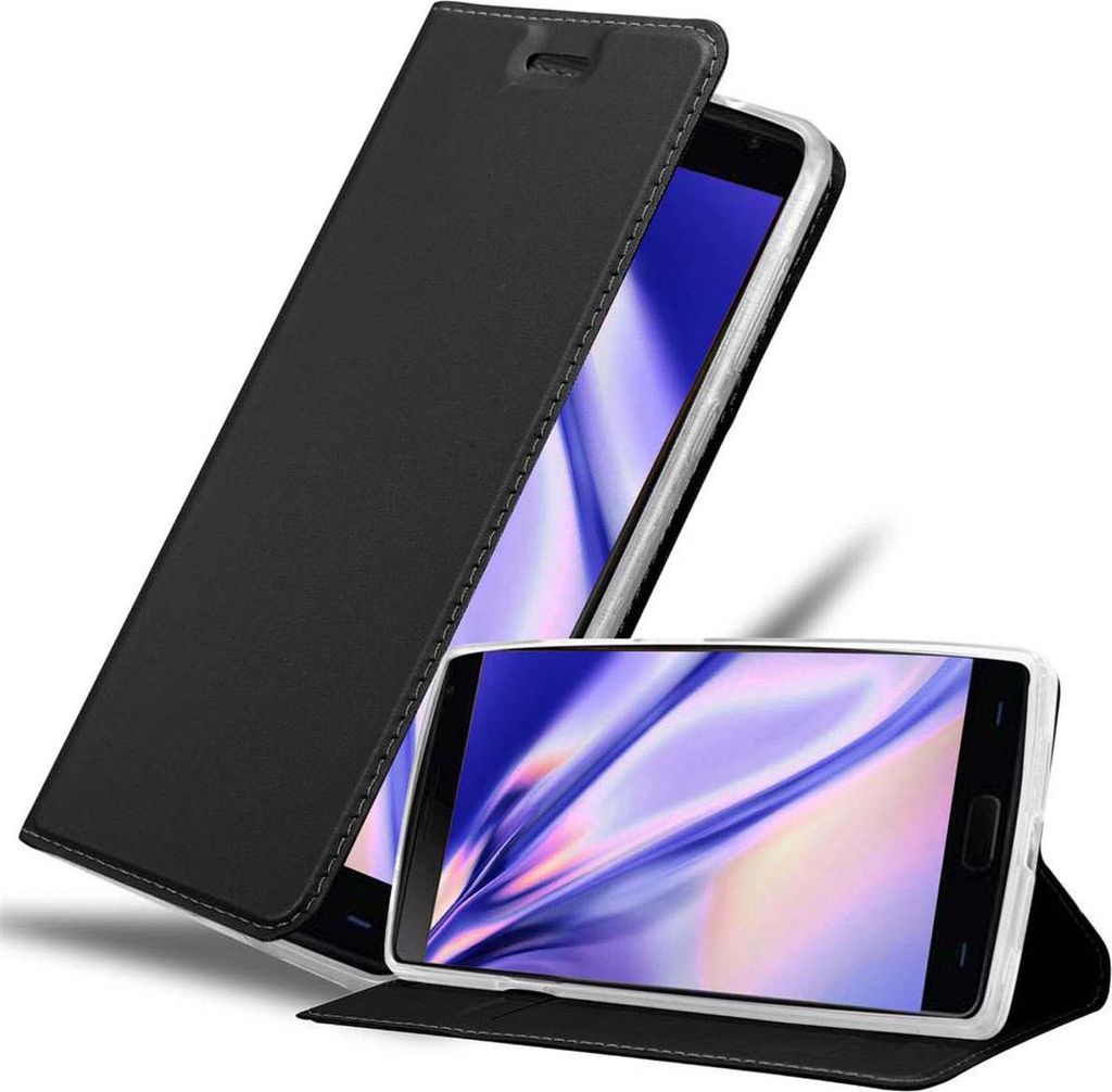 Cadorabo Handyhülle für OnePlus 2 Schutz Hülle in Schwarz Cover Etui Book Case Booklet
