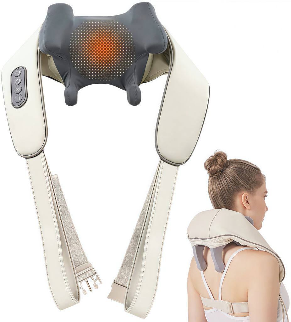 Nackenmassagegerät mit Wärme, Shiatsu Massagegerät, Nacken- Produktbild 