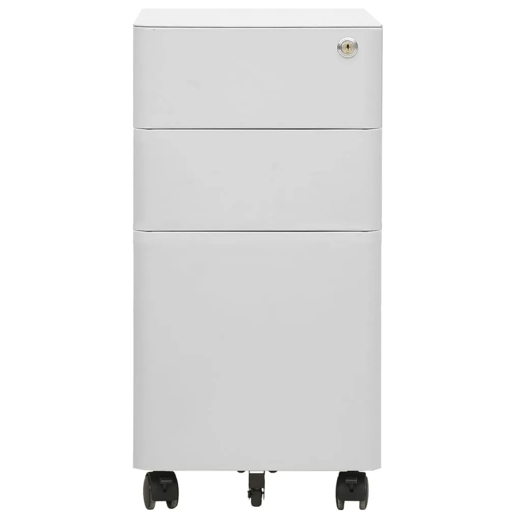 Caisson de bureau mobile gris clair armoire à dossiers 30x45x59 cm acier
