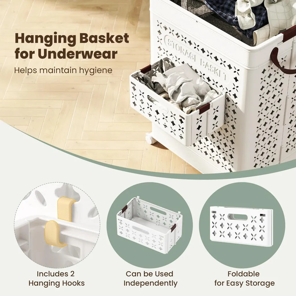 Panier à linge 75L étanche sur roulettes : fini le transport de charges - 4