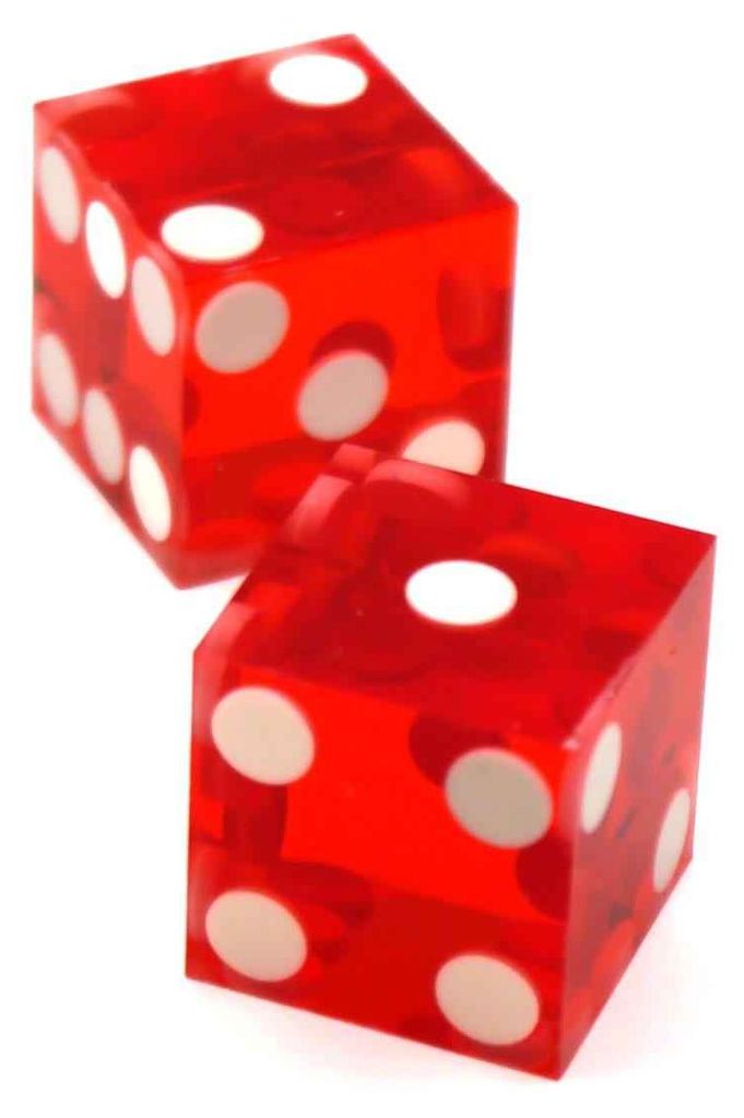 Würfelset D6 Transparent: Casinowürfel (Red) Produktbild 