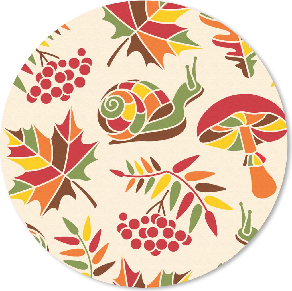 MuchoWow Mauspad Mousepad Herbst - Schnecken - Muster 40x40 cm - Mousepads - Maus Mat - Pad - Mausunterlage - Schreibtisch Accessoires