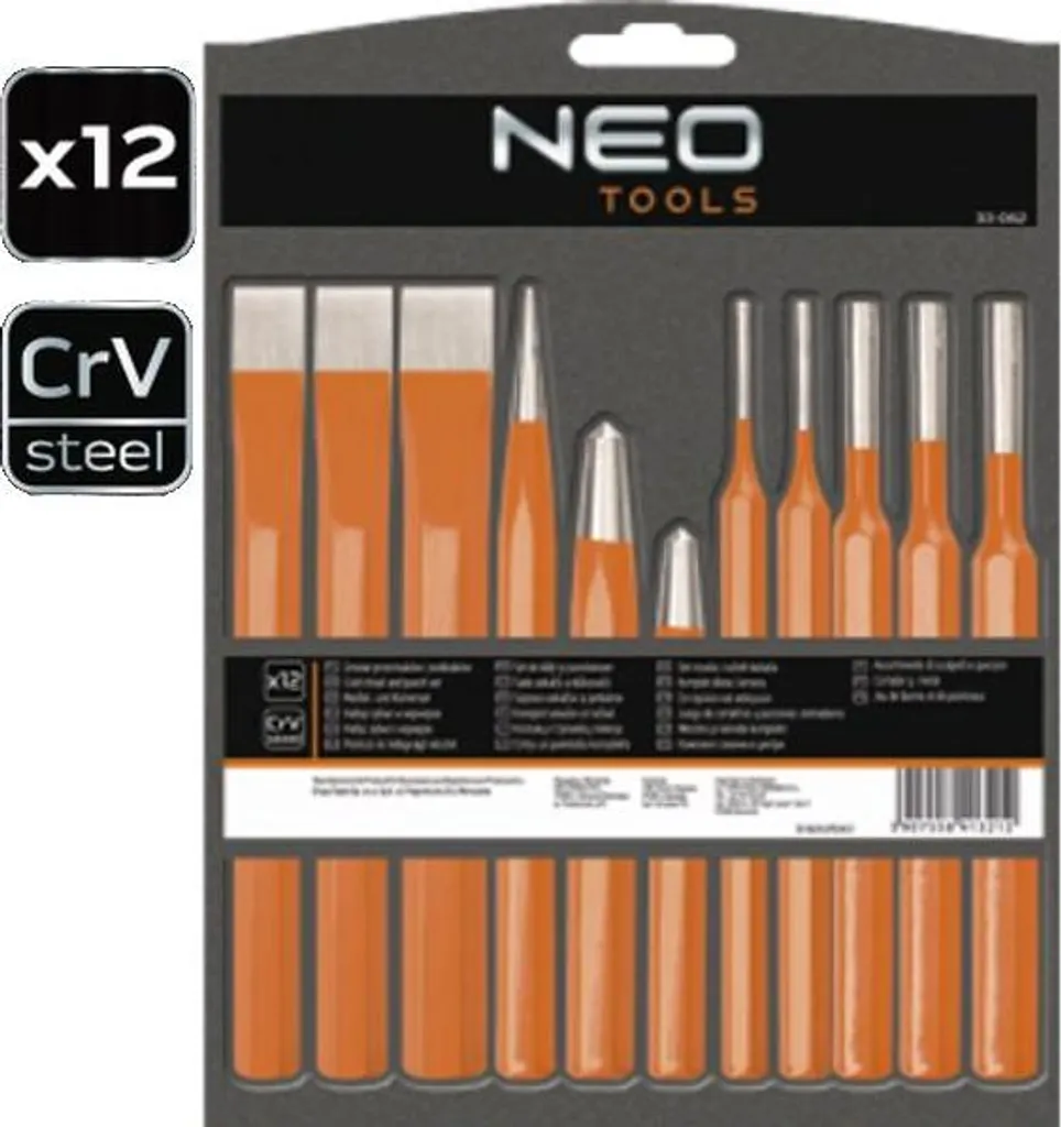 Set de forets et burins NEO TOOLS 12 pcs en chrome-vanadium durable - 3