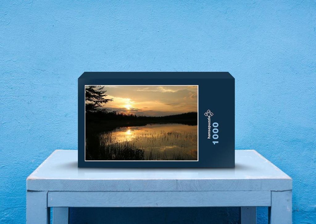 hansepuzzle 44329 - Bergsee Puzzle, 1000 Teile, Natur, 60,0 x 46,0cm mit hochwertiger Aufbewahrung, Kartonbox und wiederverschließbarem Beutel
