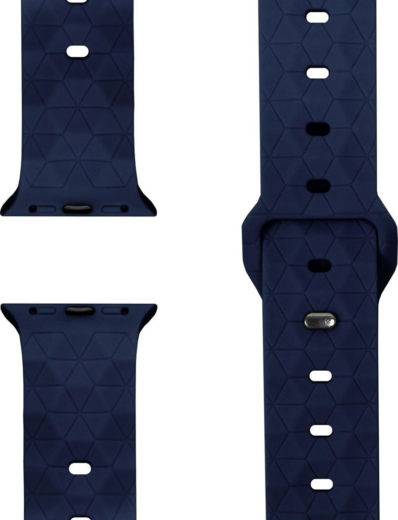 Hexion Armband für Apple Watch SE/10/9/8/7/6/5/4/3/2/1, Silikon Loop Sportarmband, 38/40/41/42mm - Marineblau