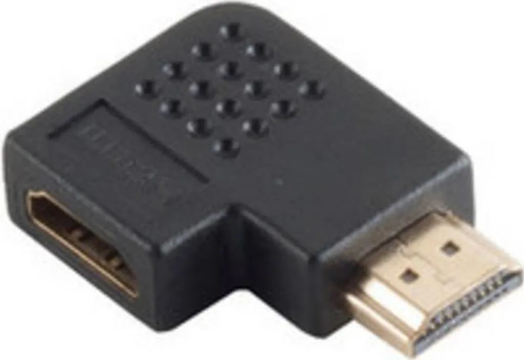 Adattatore di massima connettività S/CONN, da HDMI maschio a HDMI femmina, versione angolata a 90°, contatti placcati oro, compatibile 4K2K (77412)