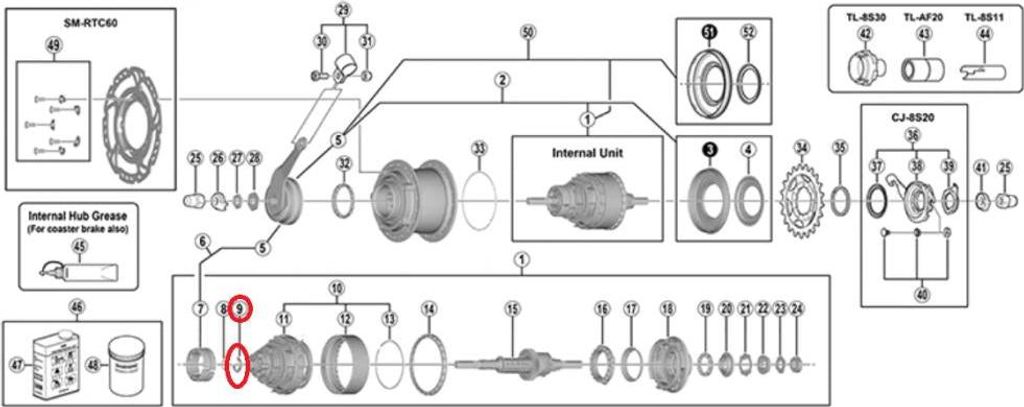SHIMANO Sprengring SG-8C31 - Ersatz-Sicherungsring für Produktbild 