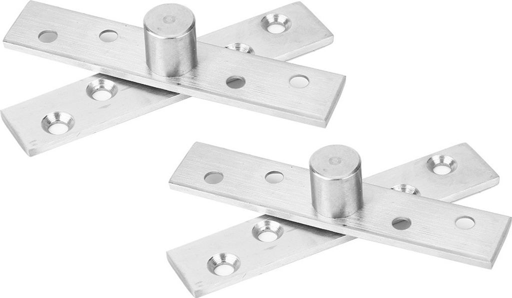 2er-Set 360-Grad Dreh-Gelenk – Edelstahl Rotations-Scharnier für Türen, 95 mm Länge (Zentralgelenk)
