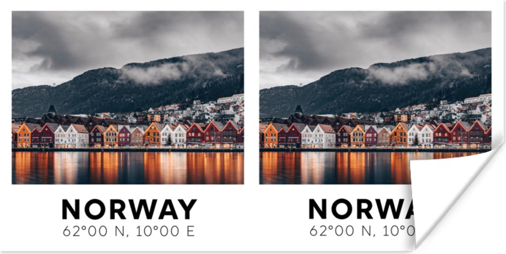 MuchoWow Poster Norwegen - Skandinavien - Bergen 150x75 cm - ohne Rahmen