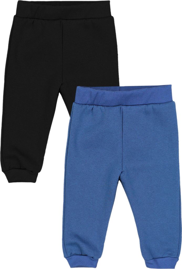 TupTam Baby Jungen Hosen Winter Thermo Babyhose Warm Sweathose 2er Pack, Farbe: Jeansblau / Schwarz, Größe: 104