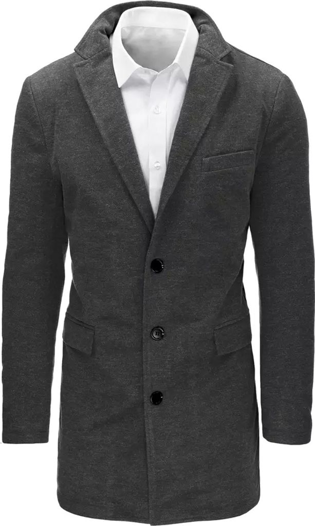Dstreet Crombie-Mantel für Männer Essyrre dunkelgrau M