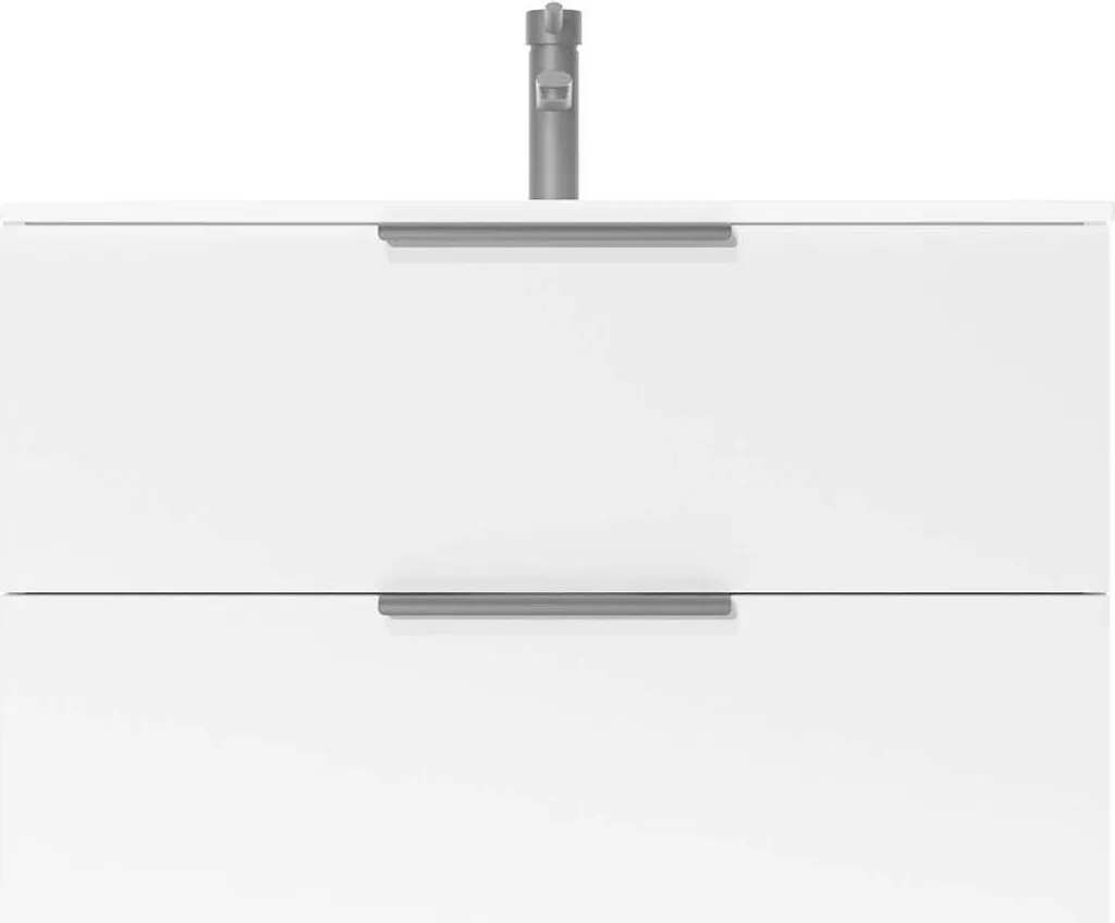 Meuble de Salle de Bains 80cm Blanc Suspendu Idéal pour Petite Famille
