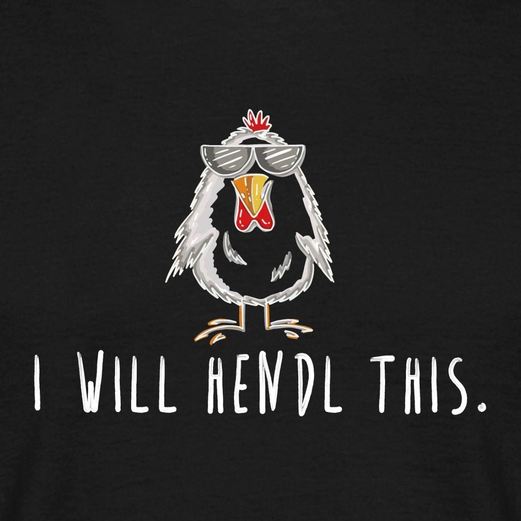 Spreadshirt I Will Handle This Lustiges Huhn Mit Sonnenbrille Männer T-Shirt, XL, Schwarz