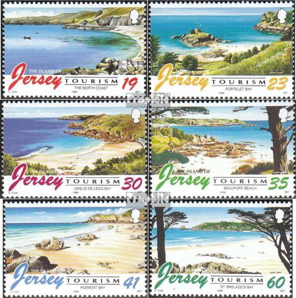 Briefmarken GB - Jersey 1996 Mi 748-753 (kompl.Ausg.) gestempelt Tourismus