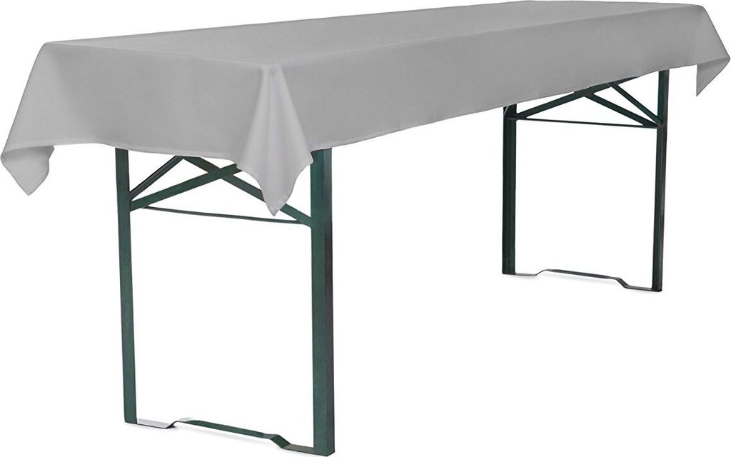 TexDeko Tischdecke für Bierzeltgarnitur 100x250cm, waschbar (Grau)