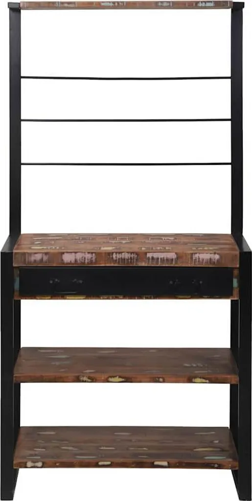 vidaXL Scaffale da cucina Multicolore e nero 80 x 40 x 160 cm - 3