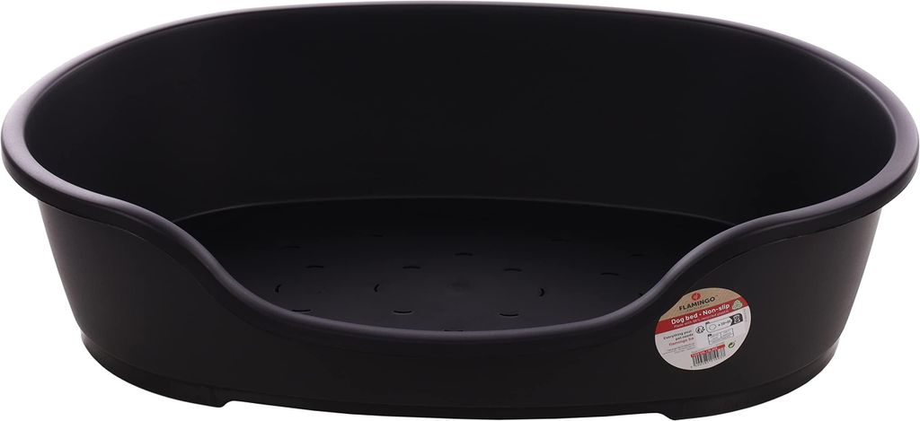 Flamingo Hundebett Tuck – Oval Schwarz | Größe XXL (102,5 × Produktbild 
