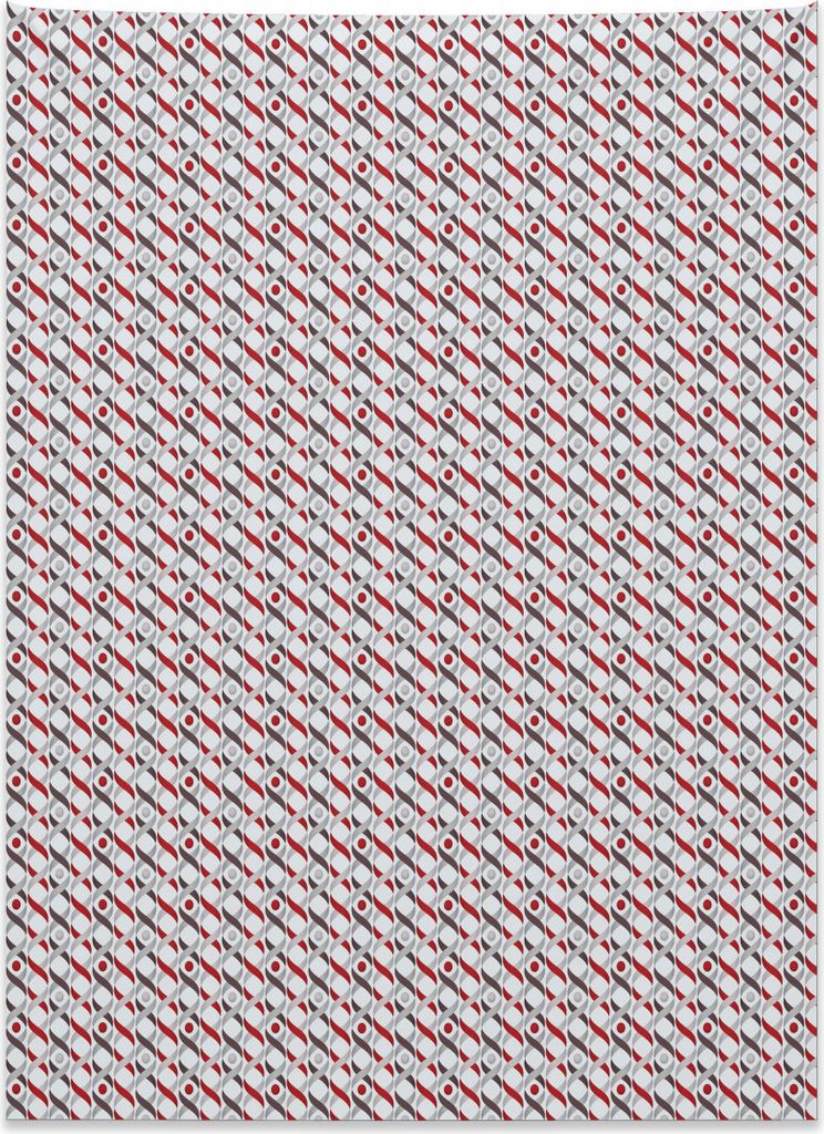 Abakuhaus Abstrakt Wandteppich, Tangled Ogee Linien aus Weiches Mikrofaser Stoff Kein Verblassen Klare Farben Waschbar, 110 x 150 cm, Hellgrau Rot