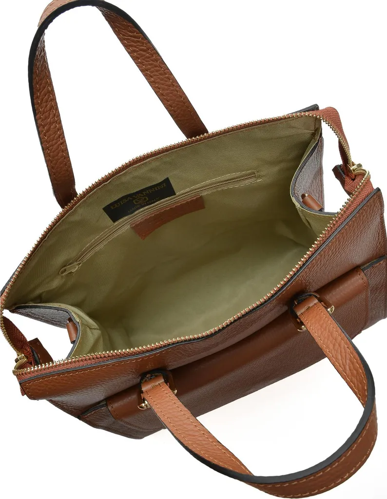 Sac à dos Luisa Vannini LV 102 en cuir Cognac Scuro : Finition Premium
