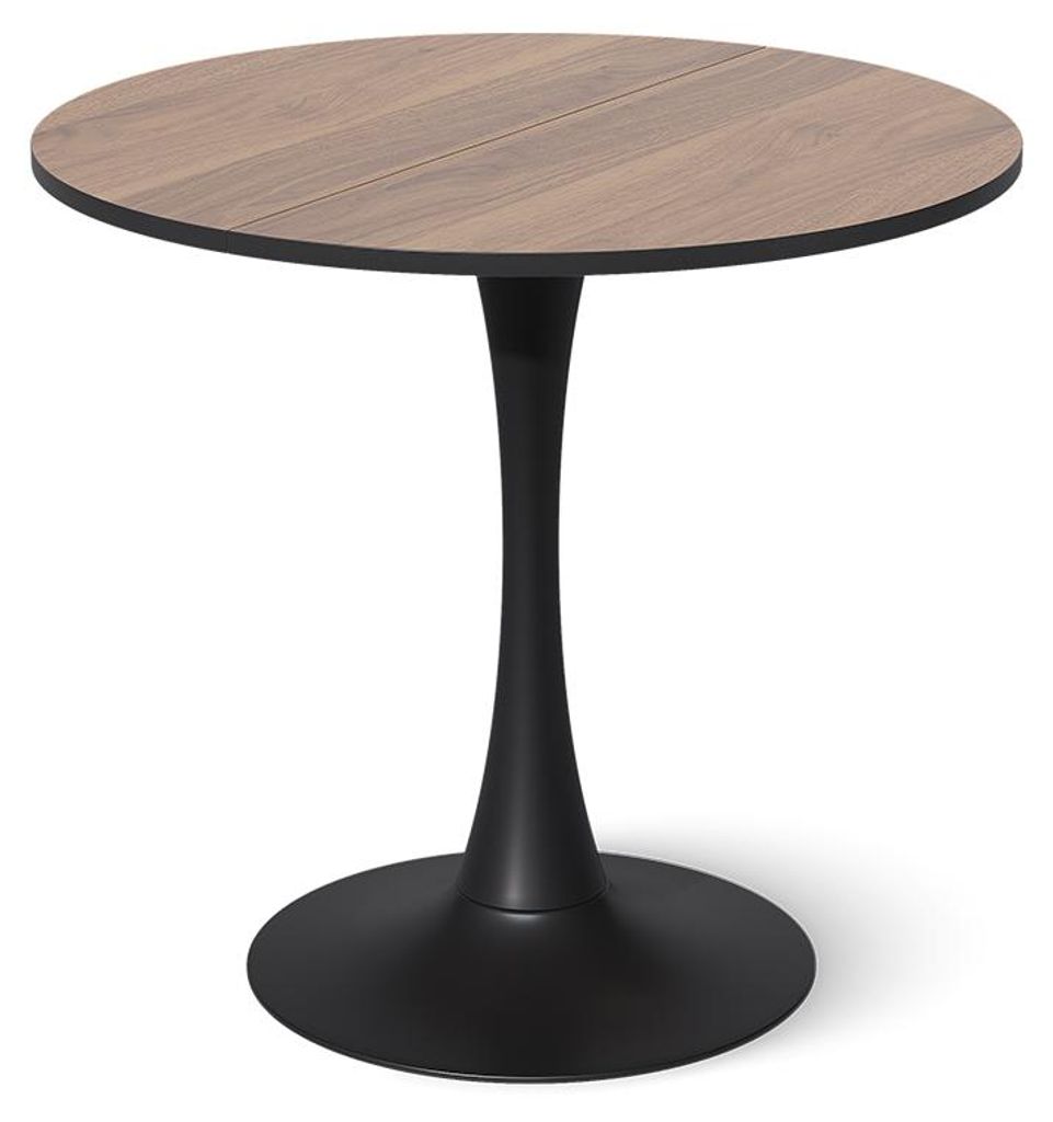 Esstisch Vicco Carl Nussbaum/Schwarz 80 x 80 cm, Model Produktbild 