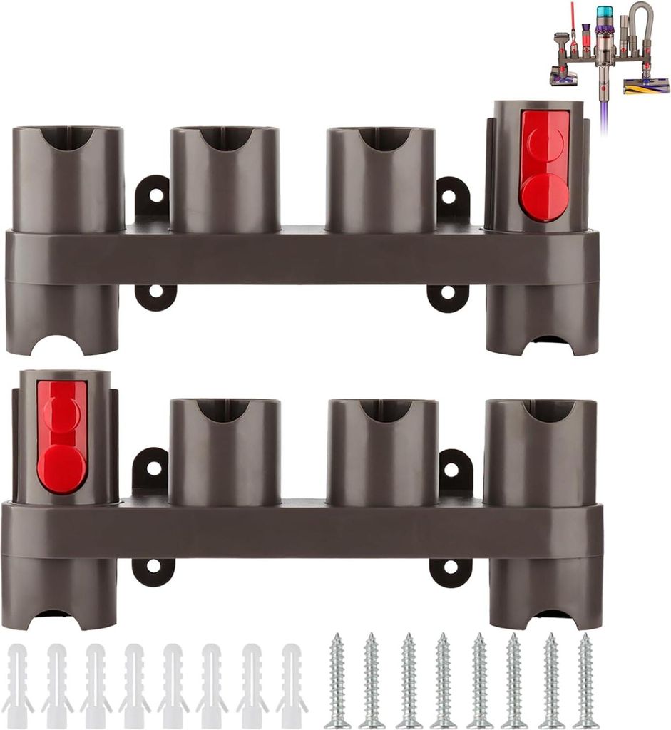 Wandhalterung Zubehörhalter für Dyson 15 V10 V11 V7 V8 V12 Staubsaugerzubehör, Dyson Aufsatzhalter (10 Aufbewahrungsbuchsen, 2er Pack)
