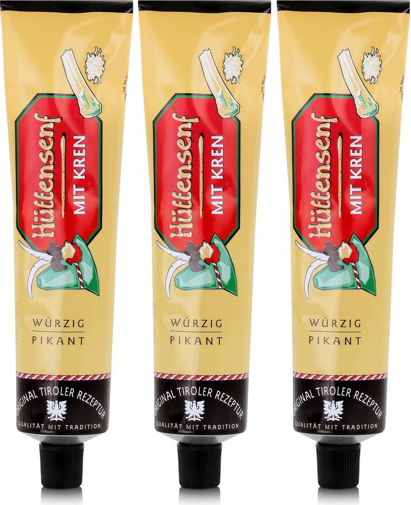 Mautner Hütten-Senf mit Kren 200g - würzig pikant (3er Produktbild 