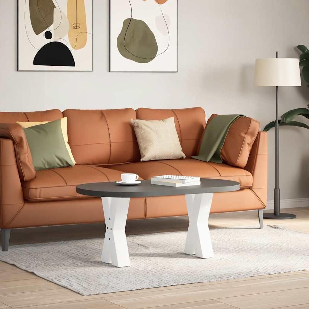 vidaXL Couchtischbeine X-Form 2 Stk. Weiß 38x(42-43) cm Stahl