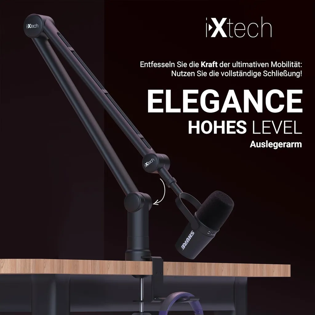 IXTECH Elegance Bras de Micro - Support Micro Ajustable 360° Podcast - 3