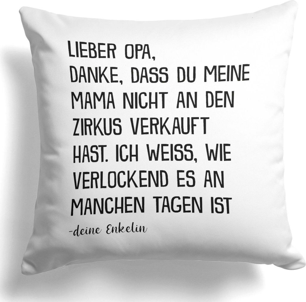 22Feels Opa Geschenk von Enkelin Geburtstag Weihnachten Rente Männer Kissen Deko Grossvater Dekoration Wohnaccessoire Spruch Wohnzimmer Schlafzimm...