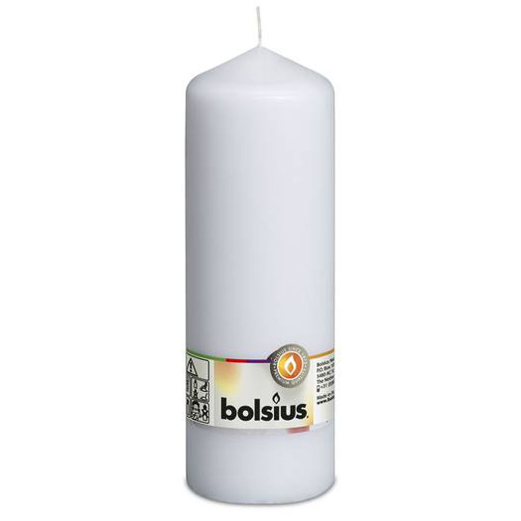 Sviečka Bolsius pillar white 200/68mm Obrázok produktu 