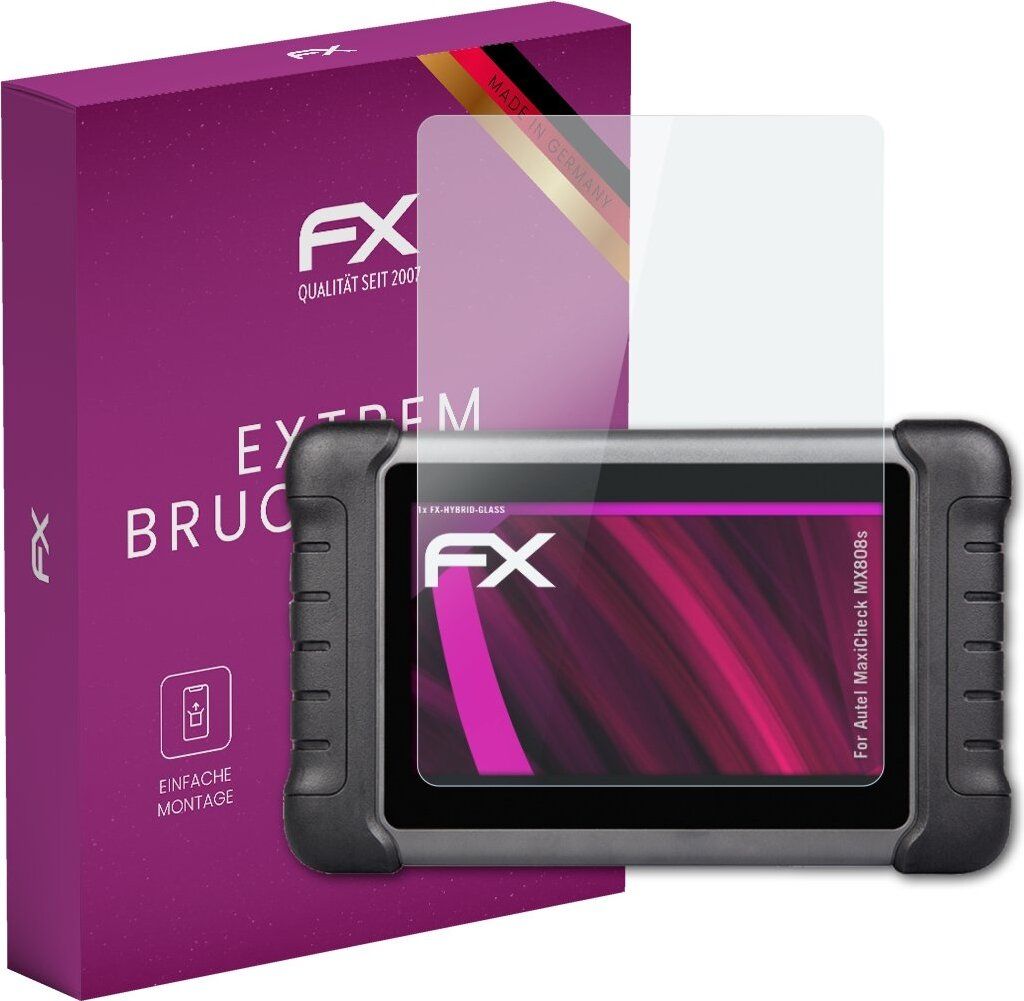 atFoliX FX-Hybrid-Glass Displayfolie kompatibel mit Autel MaxiCheck MX808s Glasfolie