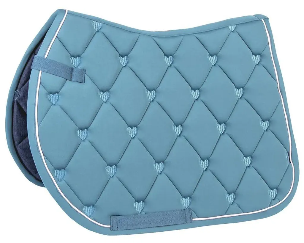 Tapis de Selle Anatomique Bleu Shetland Harry's Horse Loulou en Coton Doux
