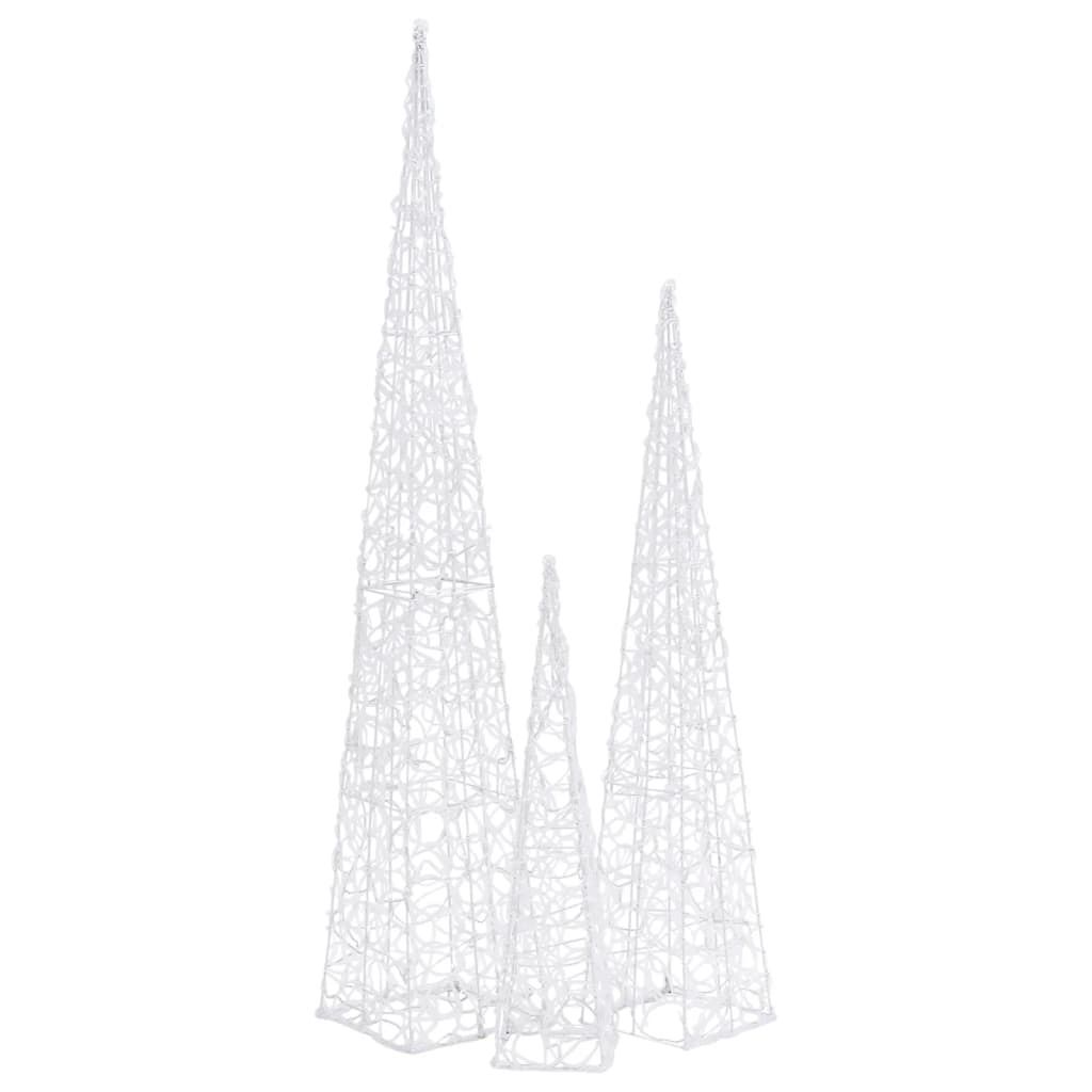 Maison Exclusive - Set Coni Luce LED Decorativi Acrilici Bianco Caldo 30 45 60cm 88065587