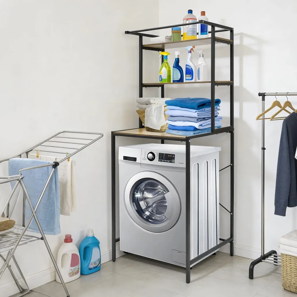 Étagère de rangement au-dessus du lave-linge pour optimiser l'espace - 3
