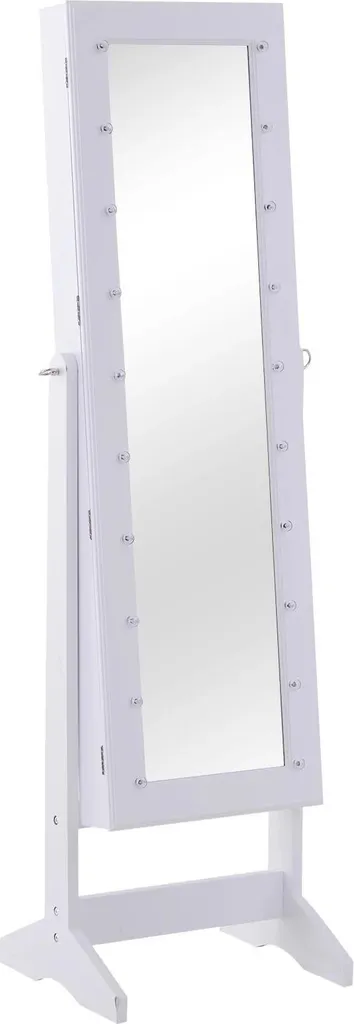Boîte à bijoux LED miroir intégré blanc - Design moderne et épuré