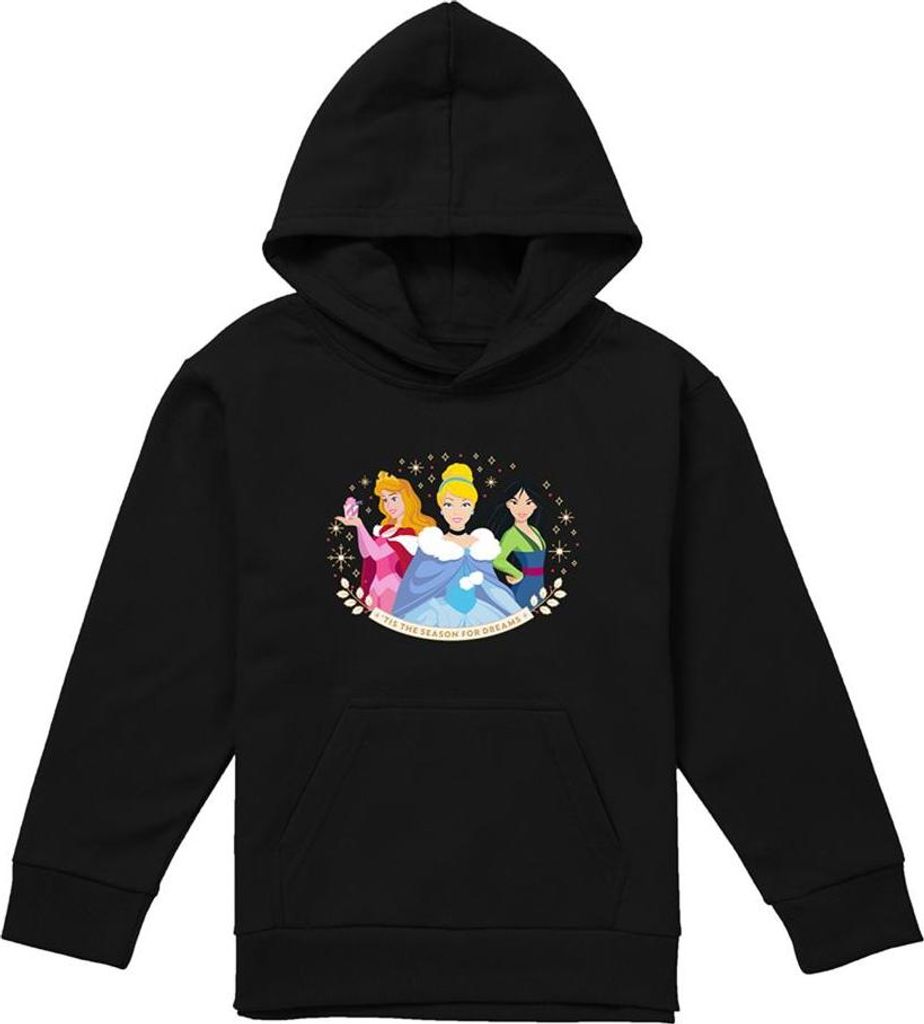 Disney Princess - "Tis The Season For Dreams" Kapuzenpullover für Kinder, weihnachtliches Design TV22340 (116) (Schwarz)