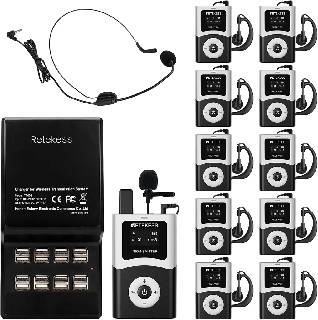 Dispositif Audio Guide Touristique Retekess T130U avec Haut-parleur