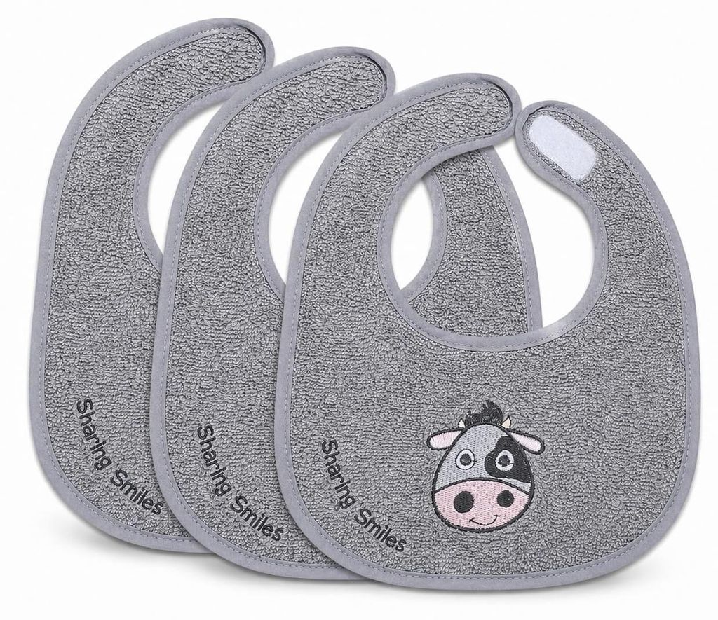 Minky Mooh® 3er Set Babylätzchen 20x25 cm aus Baumwolle mit Produktbild 