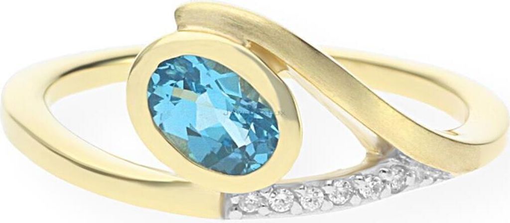JuwelmaLux Gold Ring 333 mit Blautopas und Zirkonia JL20-07-0519 54
