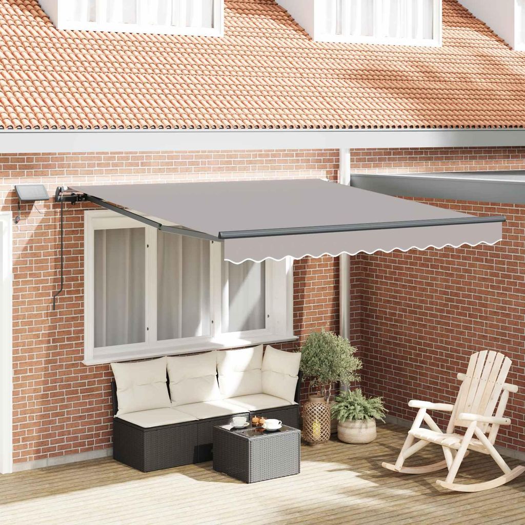 Maison Exclusive - Ausziehbare Markise Hellgrau 300 x 250 cm Stoff und Aluminium
