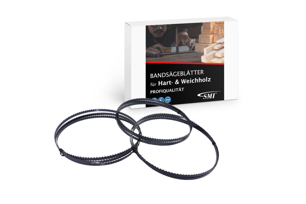 3er SET SMI Holz Sägeband 1490 x 8 x 0,65 mm 6 ZpZ Holz-Bandsägeblatt Sägebänder