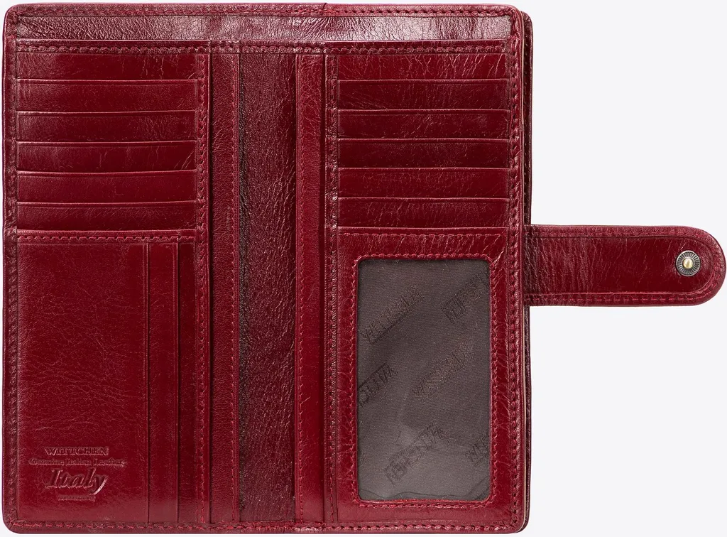 Porte-monnaie femme cuir rouge vertical idéal pour petits sacs à main